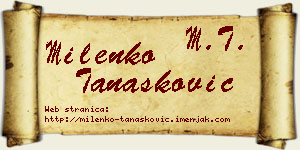 Milenko Tanasković vizit kartica